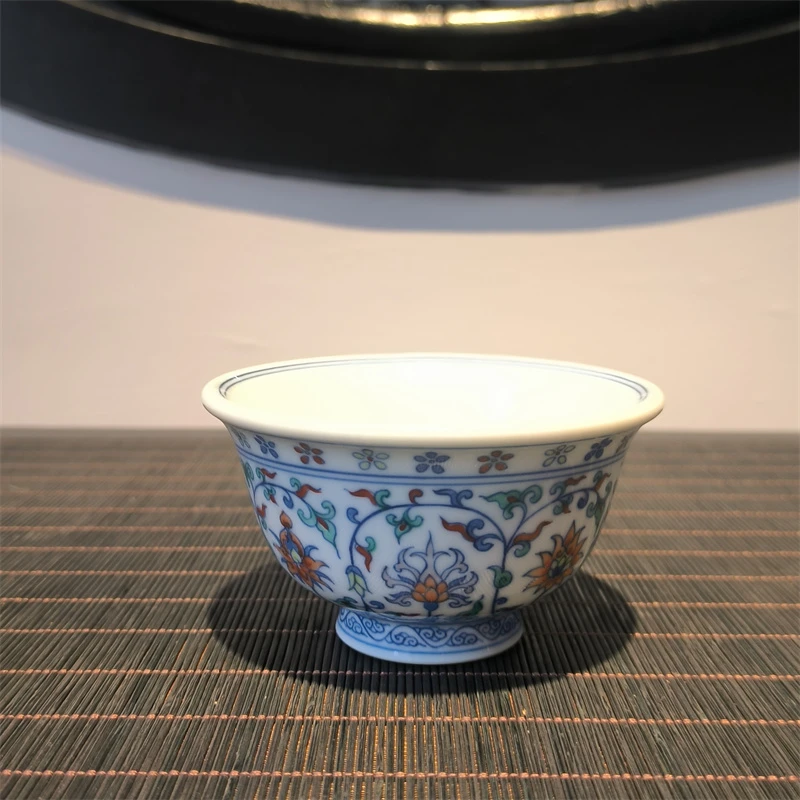 TXH-T0140[学茶严选]斗彩缠枝莲压手杯 陶瓷