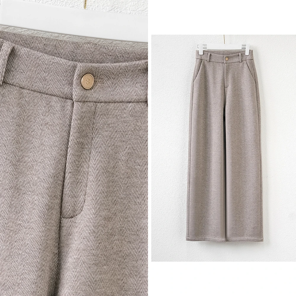 【秋冬新款】韩版时尚纯色高腰显瘦百搭窄版直筒裤BQ4432  裤长102