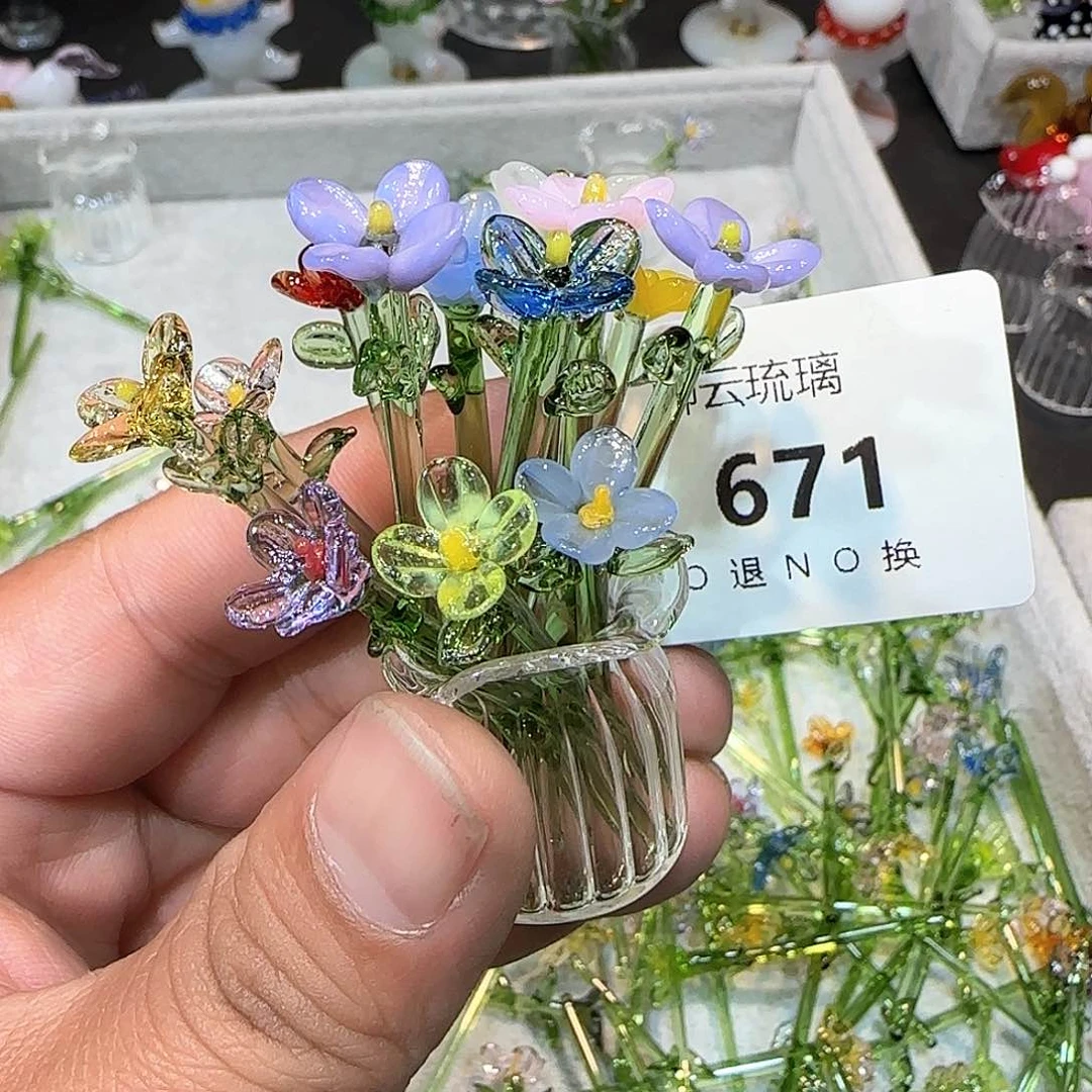 琉璃手工艺品671插花