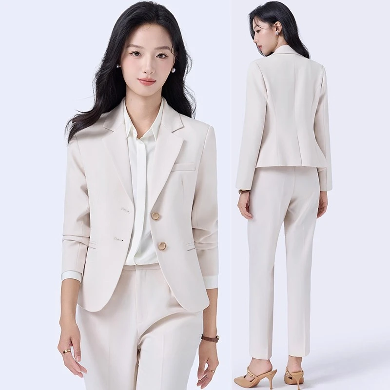 职业西装套装女2025新款春秋小个子气质面试正装职场收腰西服外套