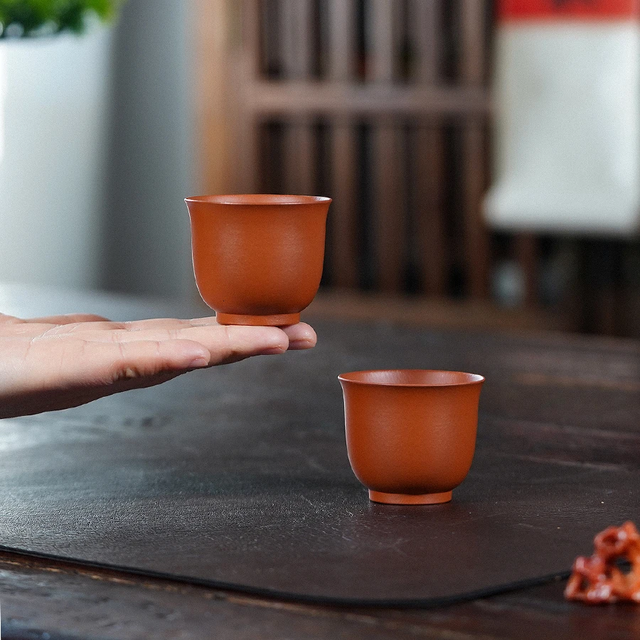 生砂朱泥杯子80cc手工原矿紫砂杯