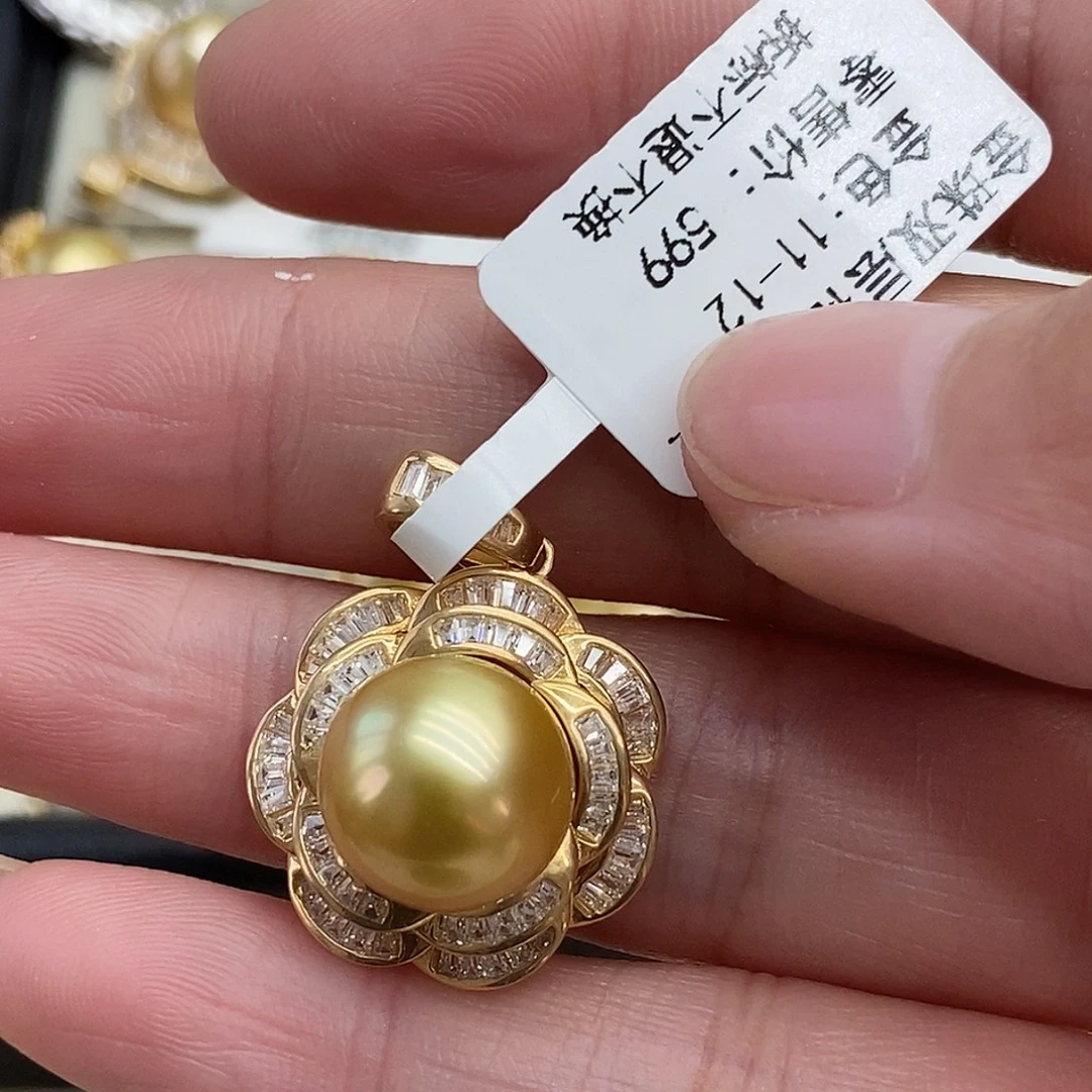 吊坠(不含链)银S925镶嵌海水珍珠@@D0018