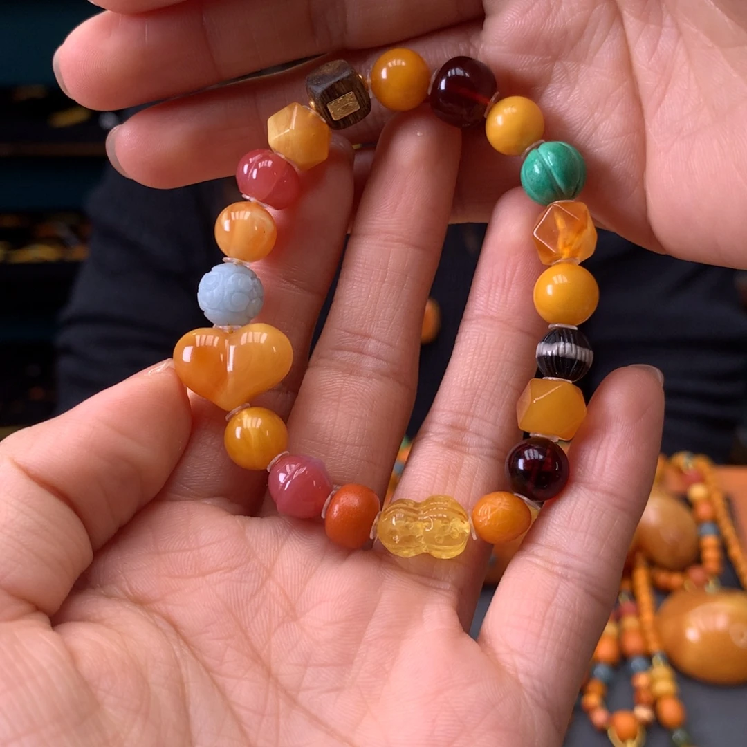 琥珀未镶嵌手串天然