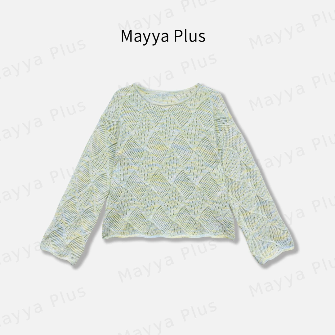 【枳漫】Mayya Plus麦芽定制韩系针织衫女薄款减龄罩衫上衣32518871