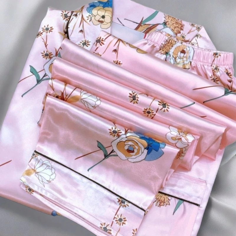 冰丝睡衣女夏季薄款短袖长裤套装网红爆款高级感春秋款女士家居服