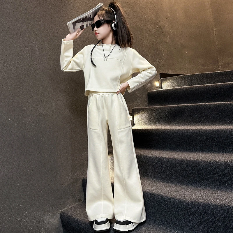 女童秋装运动套装2025新款6-12儿童时髦洋气中大童秋季卫衣两件套