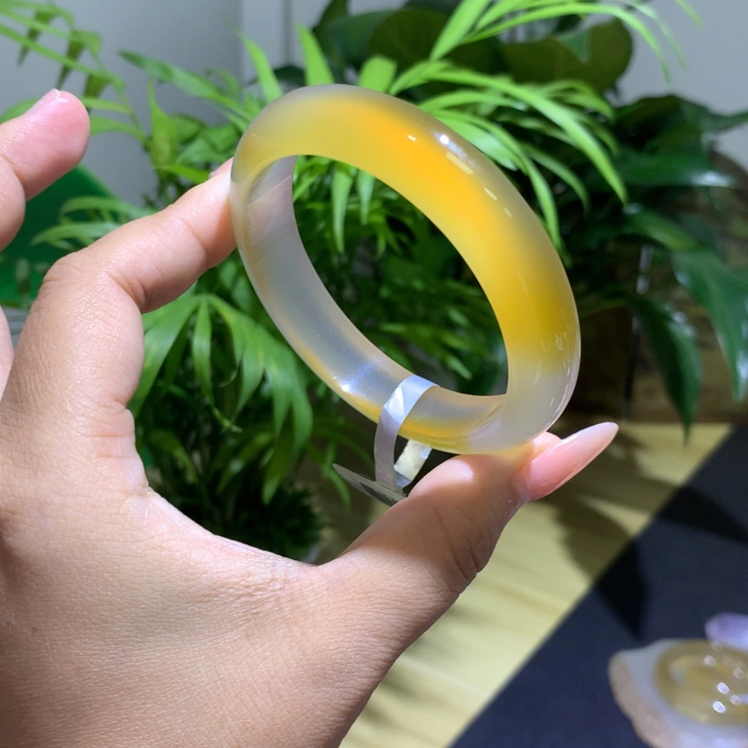玛瑙/玉髓未镶嵌手镯渐变香槟金