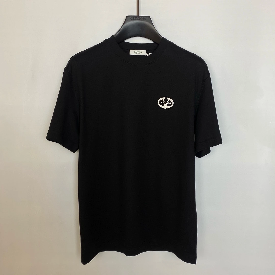 CAPALA/卡铂拉  胶印工艺黑色圆领T恤 KB2521YT010