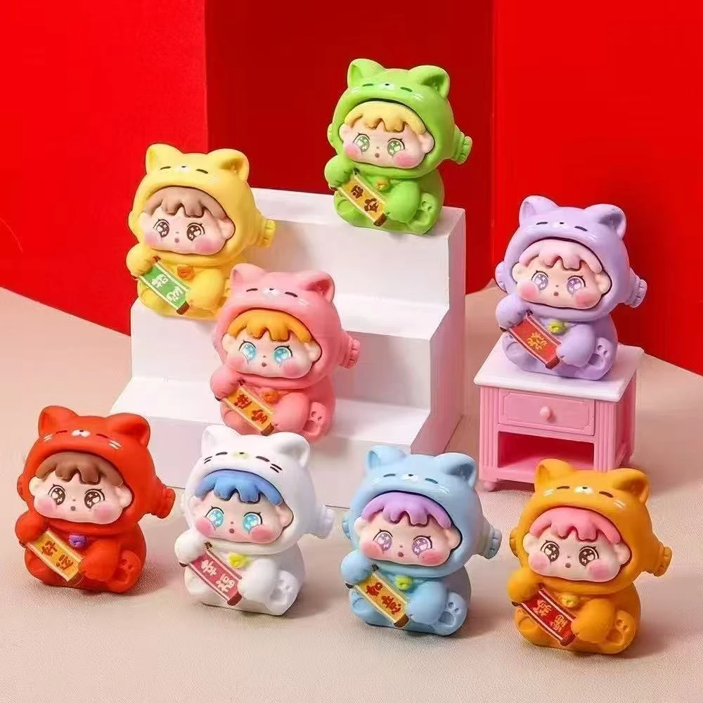 【九宫格+单许愿】招财猫QQ女孩  树脂  潮玩小摆件