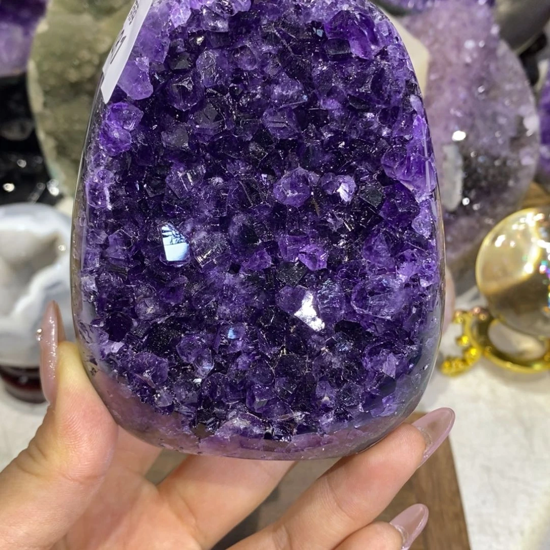 紫晶未镶嵌珠宝半成品屏风