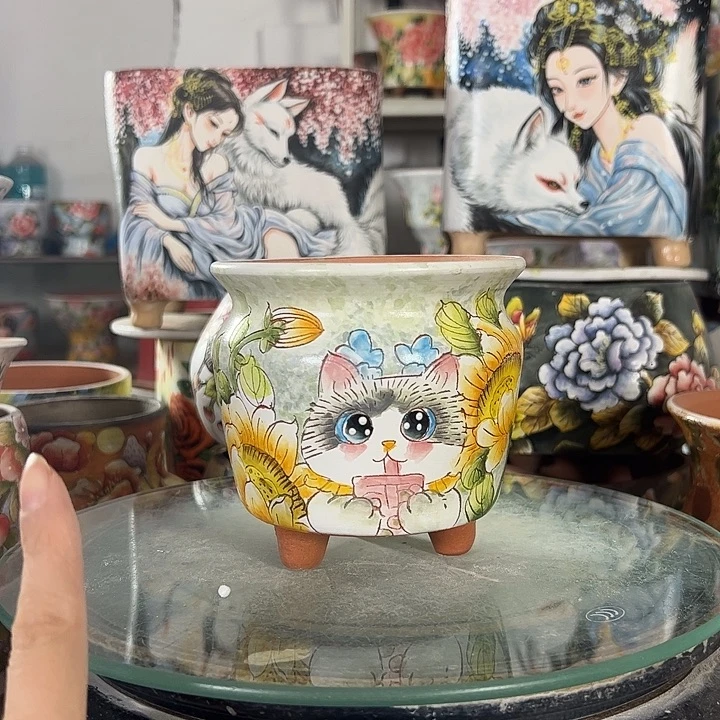 景德镇手绘花盆性价比超高