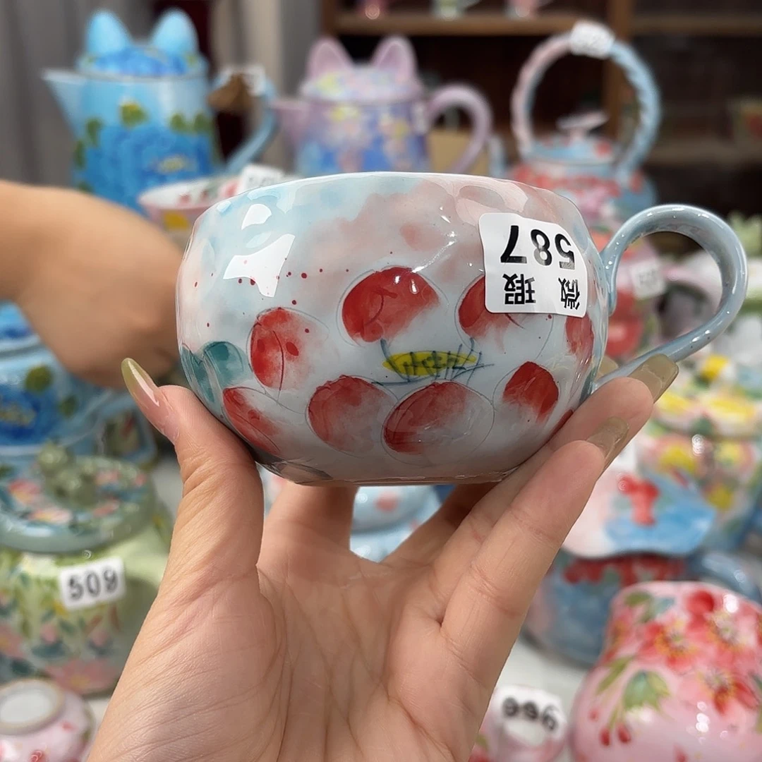 景德镇手绘高温釉下彩陶瓷茶具