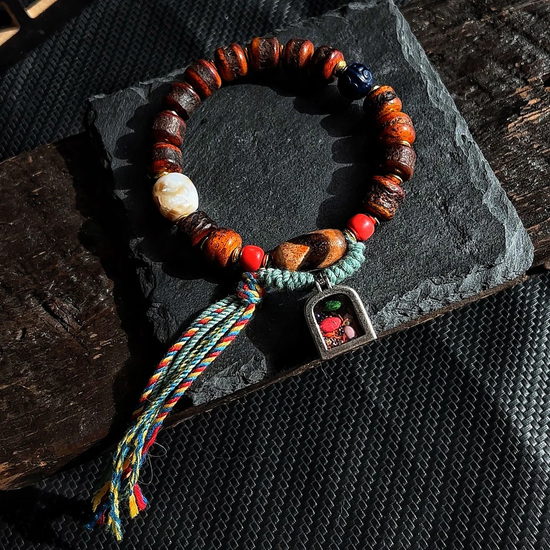 【大唐传奇珠宝】伏藏hu牙老灵G舍L装藏手串玛瑙 多样性发一