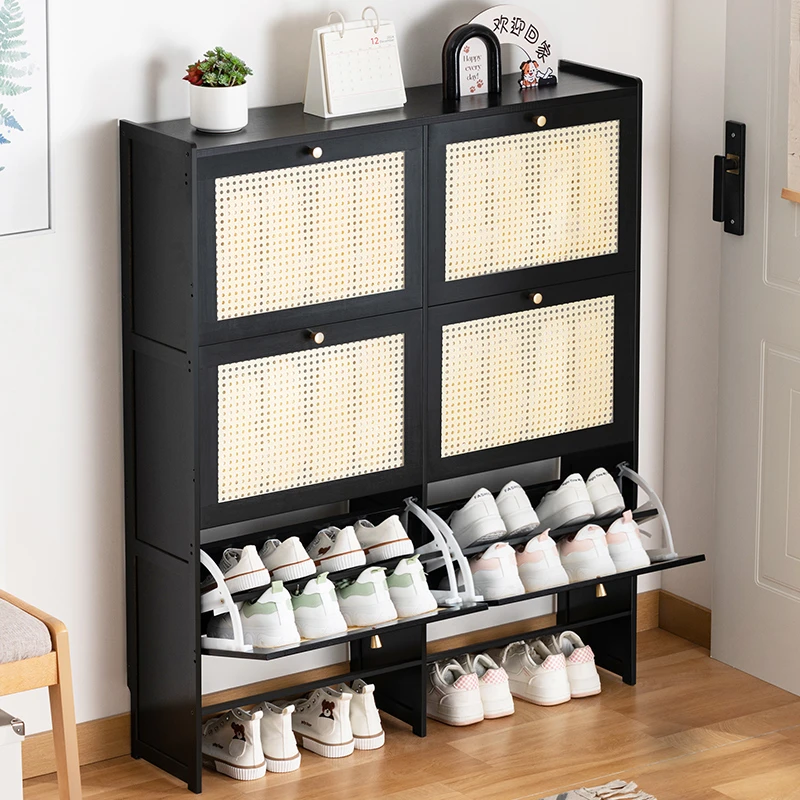 超薄鞋柜家用门口收纳柜一体靠墙入户多层小窄鞋架子翻斗2025新款