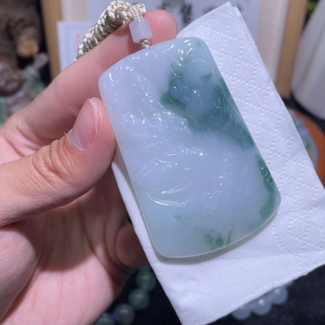 定制翡翠未镶嵌吊坠普贤
