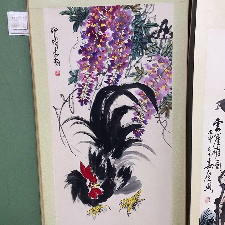 竖款精品国画作品轴