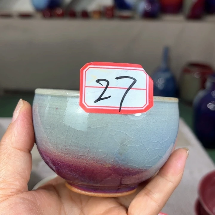 瓷片钧瓷手工艺品杯子