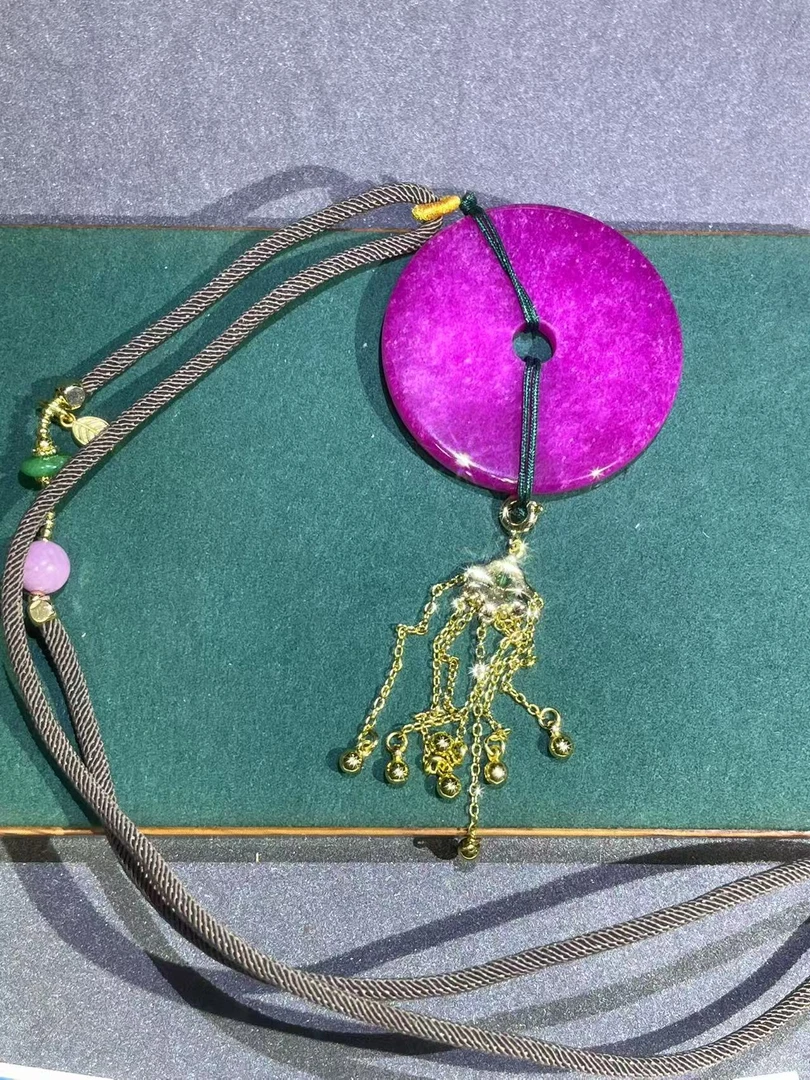 a3784紫色圆牌项链多样性发货