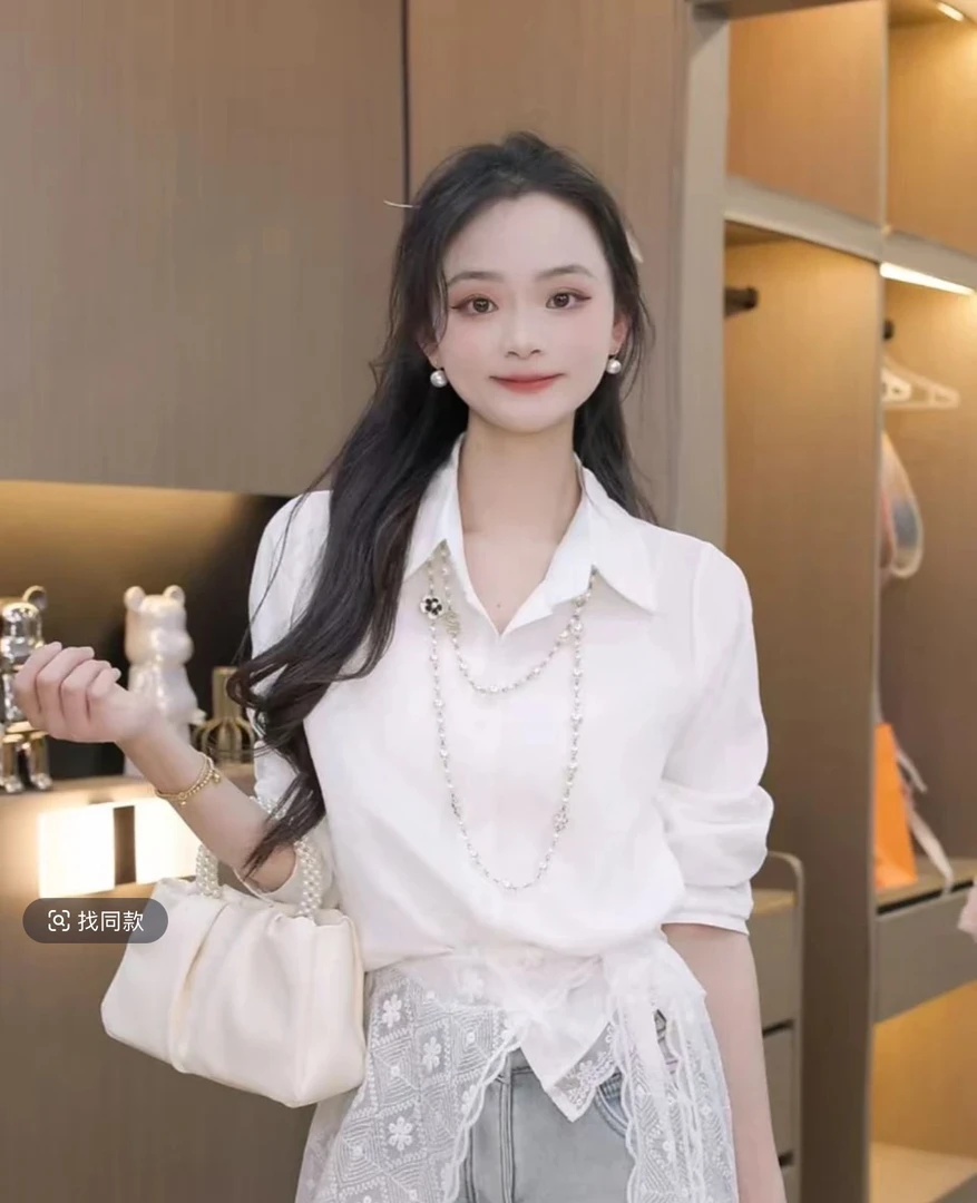 新款春季百搭蕾丝披肩＋衬衫