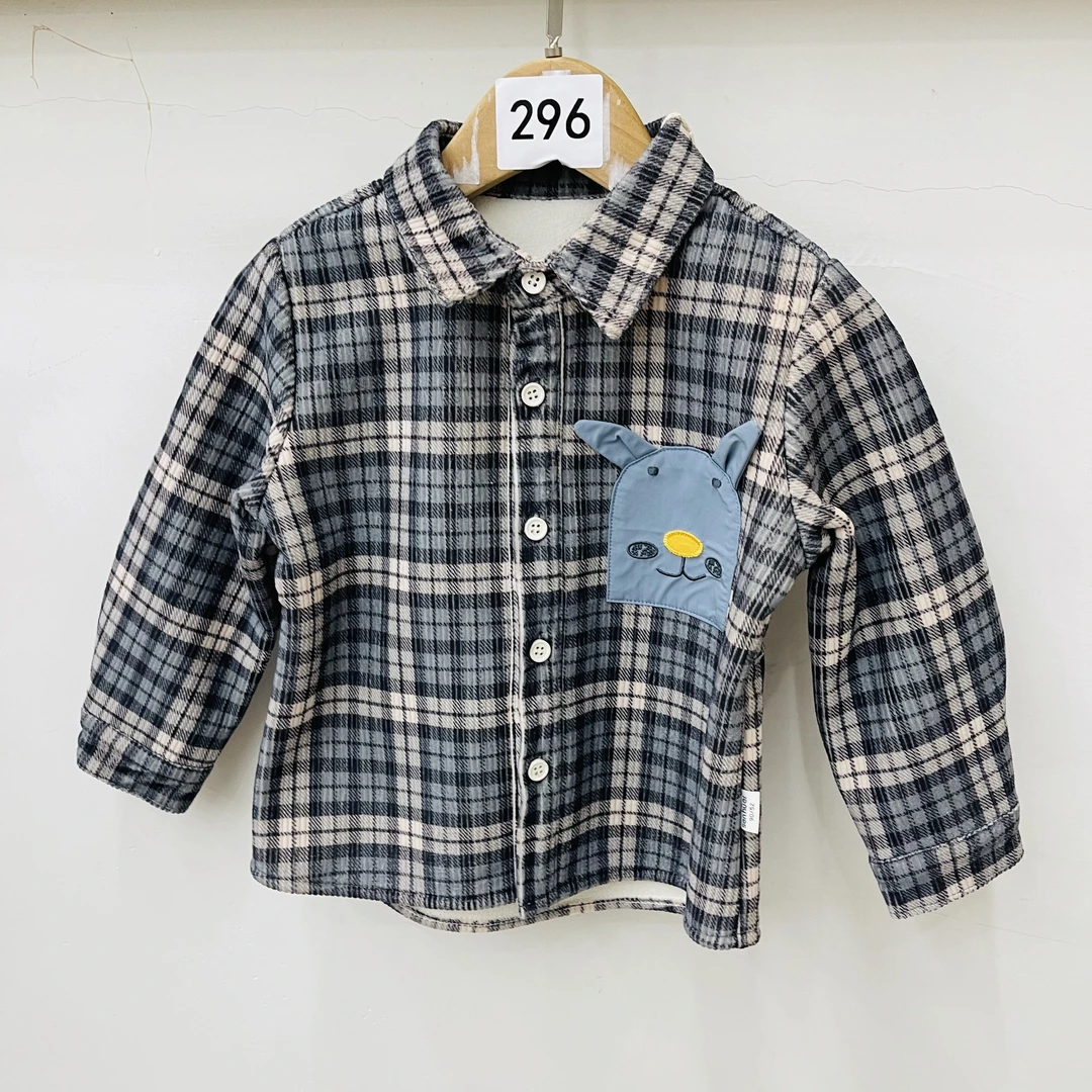 实体品牌童装小童A类灯芯绒复合一体绒衬衣外套3412002201