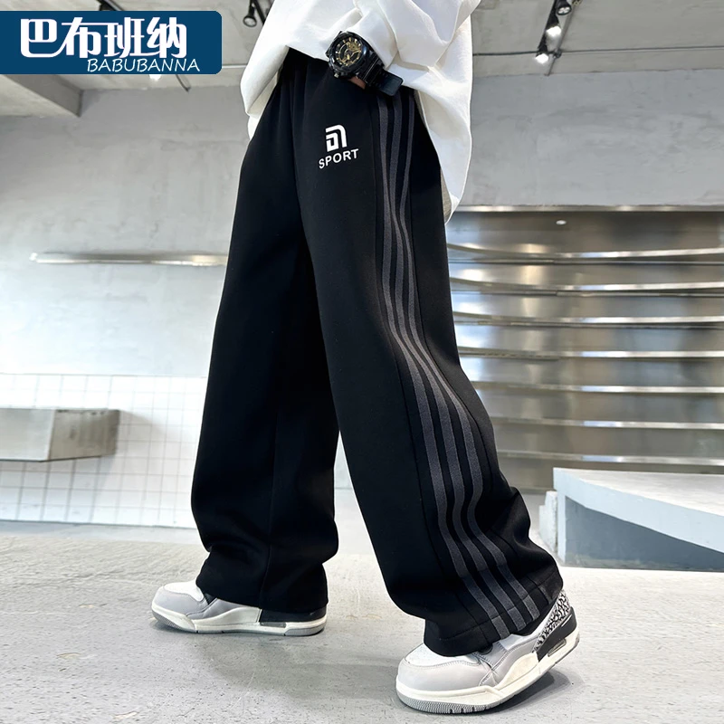 儿童裤子2025新款冬装男童运动裤大童休闲裤秋冬加绒男孩春秋款潮