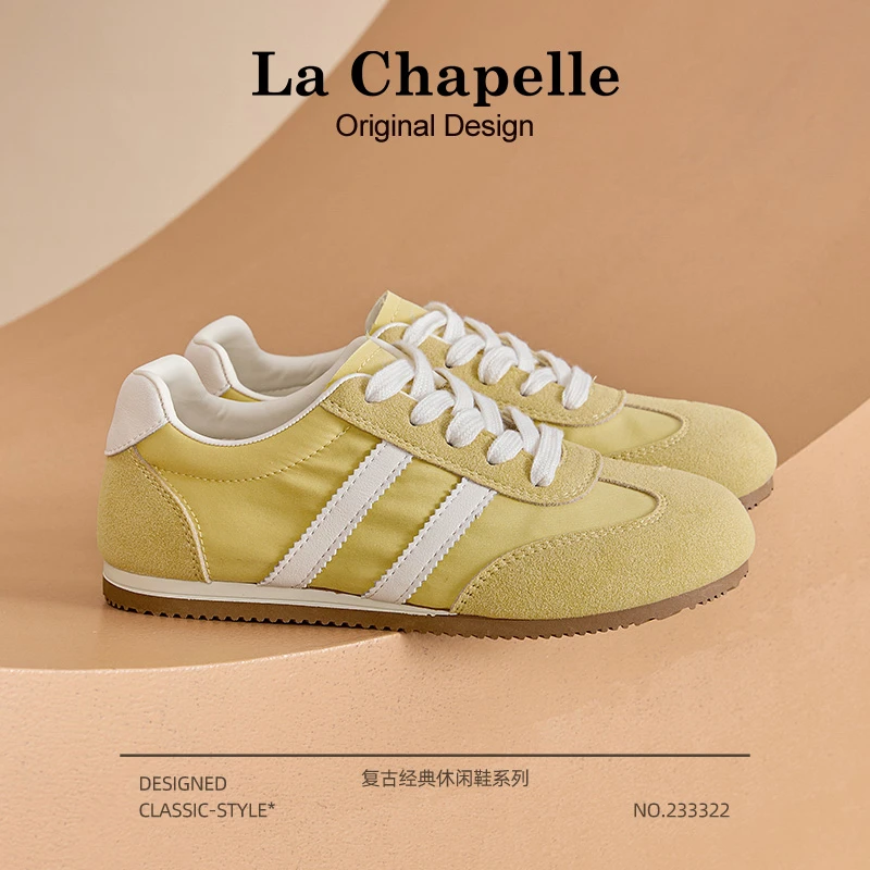 拉夏贝尔秋季鞋子复古运动德训鞋2025新款百搭女鞋休闲时尚运动鞋