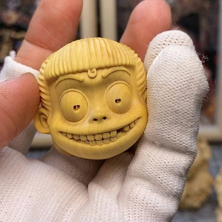 木黄杨木哪吒手把件