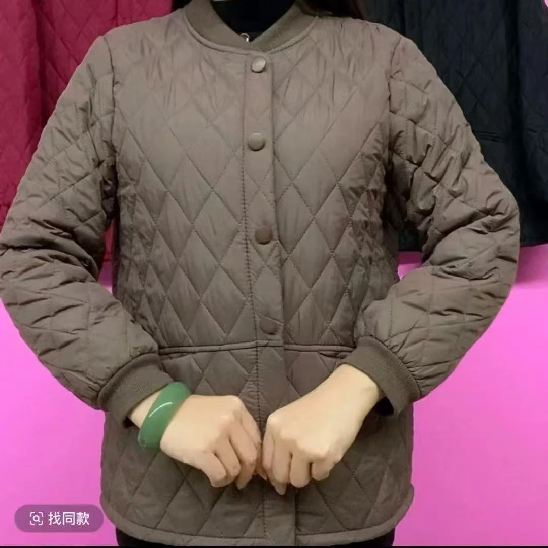 冬季妈妈休闲宽松显瘦轻薄棉服外套