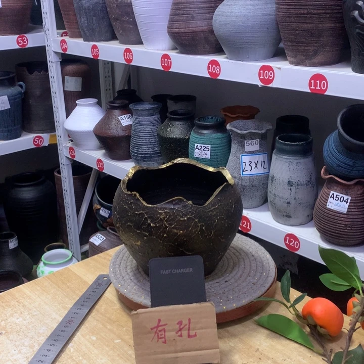 【闪购商品】红陶粗糙盆默认打孔高14口16