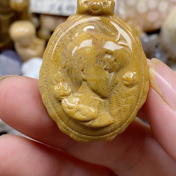 颈饰未镶嵌硅化珊瑚（珊瑚玉）小