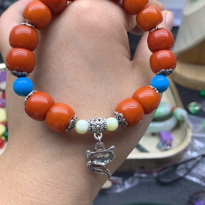 玛瑙/玉髓颈饰合金吊坠