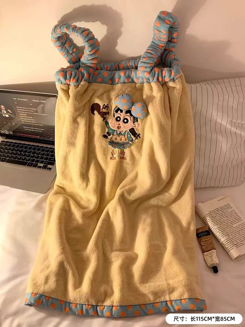 小亚推荐【实体品质】超萌可爱卡通动漫小新刺绣浴裙可穿抹胸吸水