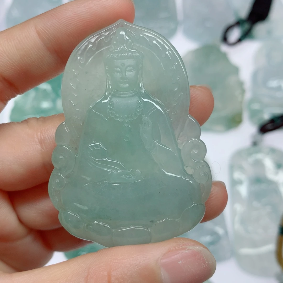 翡翠未镶嵌挂件素衣观音
