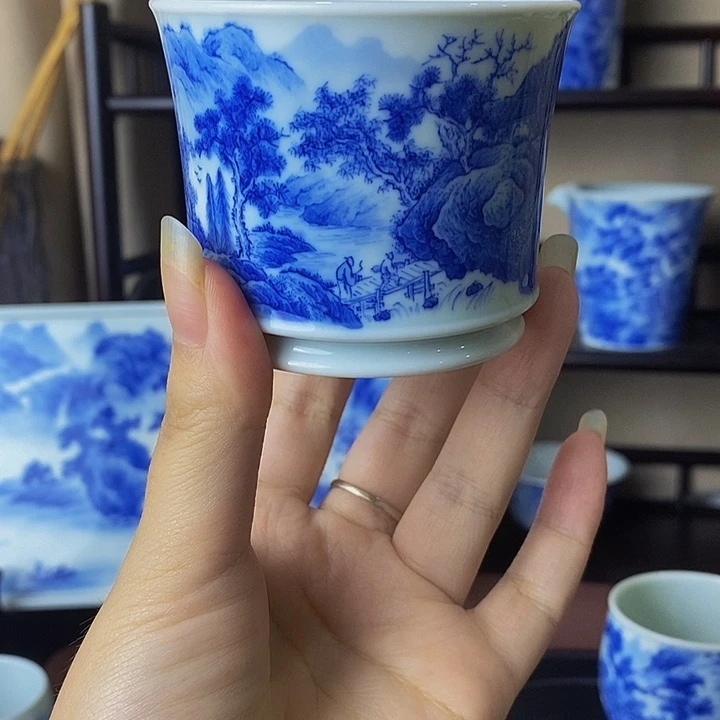 景德镇青花高钢杯100