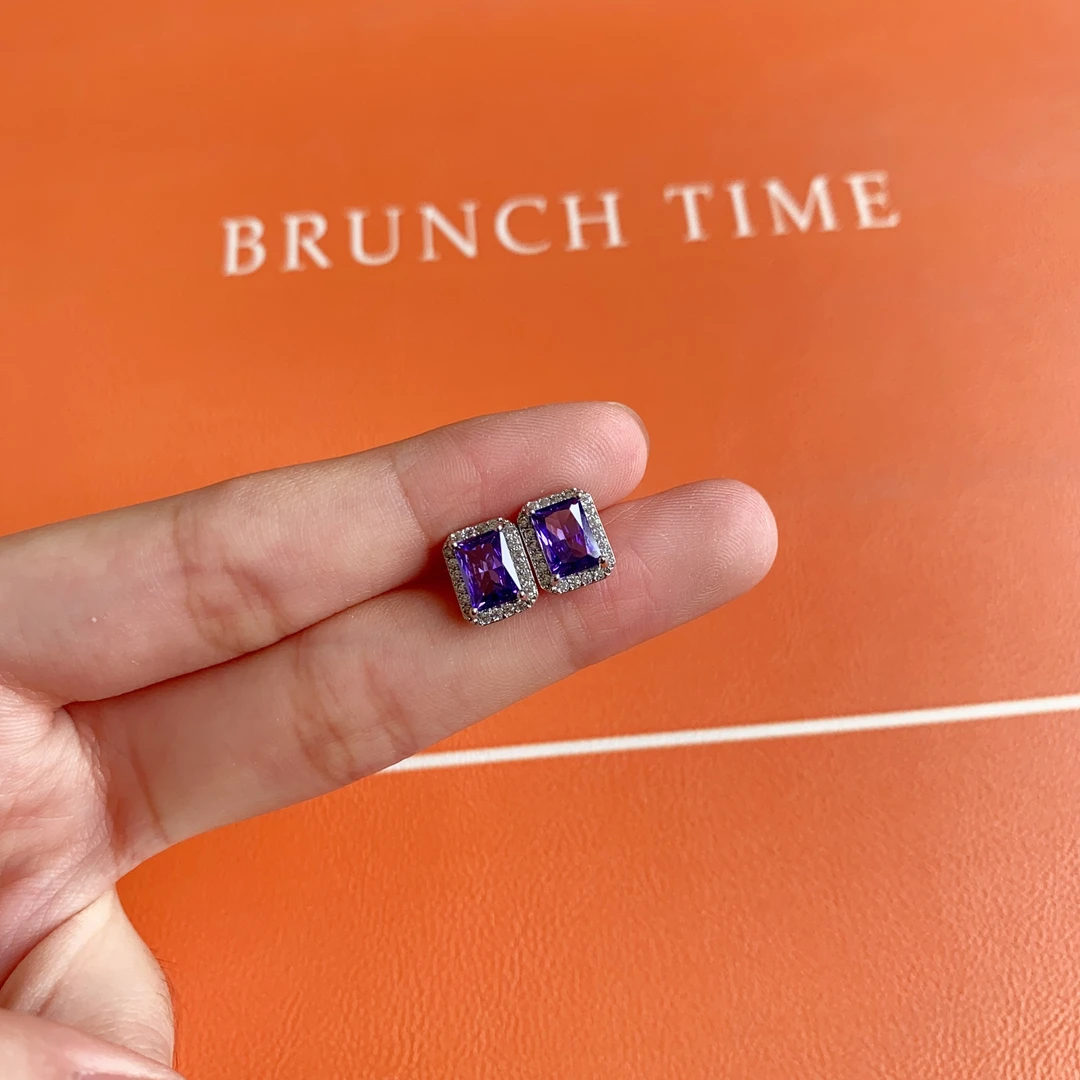 阿鲁沙-乌拉圭暴力紫高奢耳钉ED006