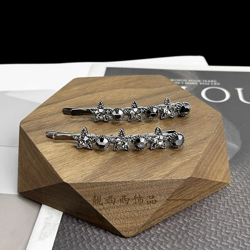 【LXX靓西西】8029 时尚减龄感星星夹气质7厘米一字夹一对装