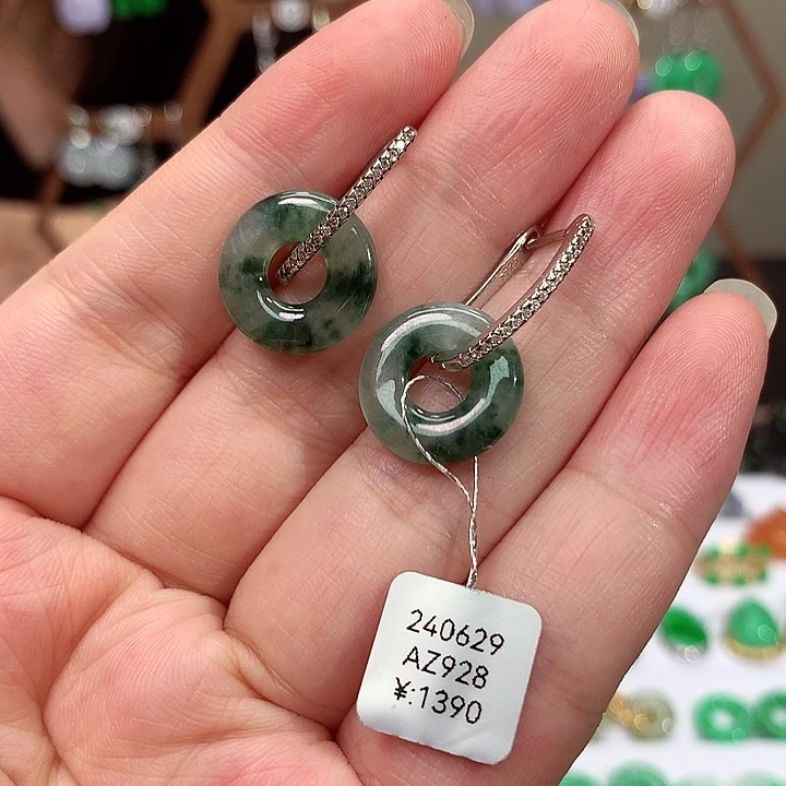 银S925镶嵌翡翠耳饰用****0