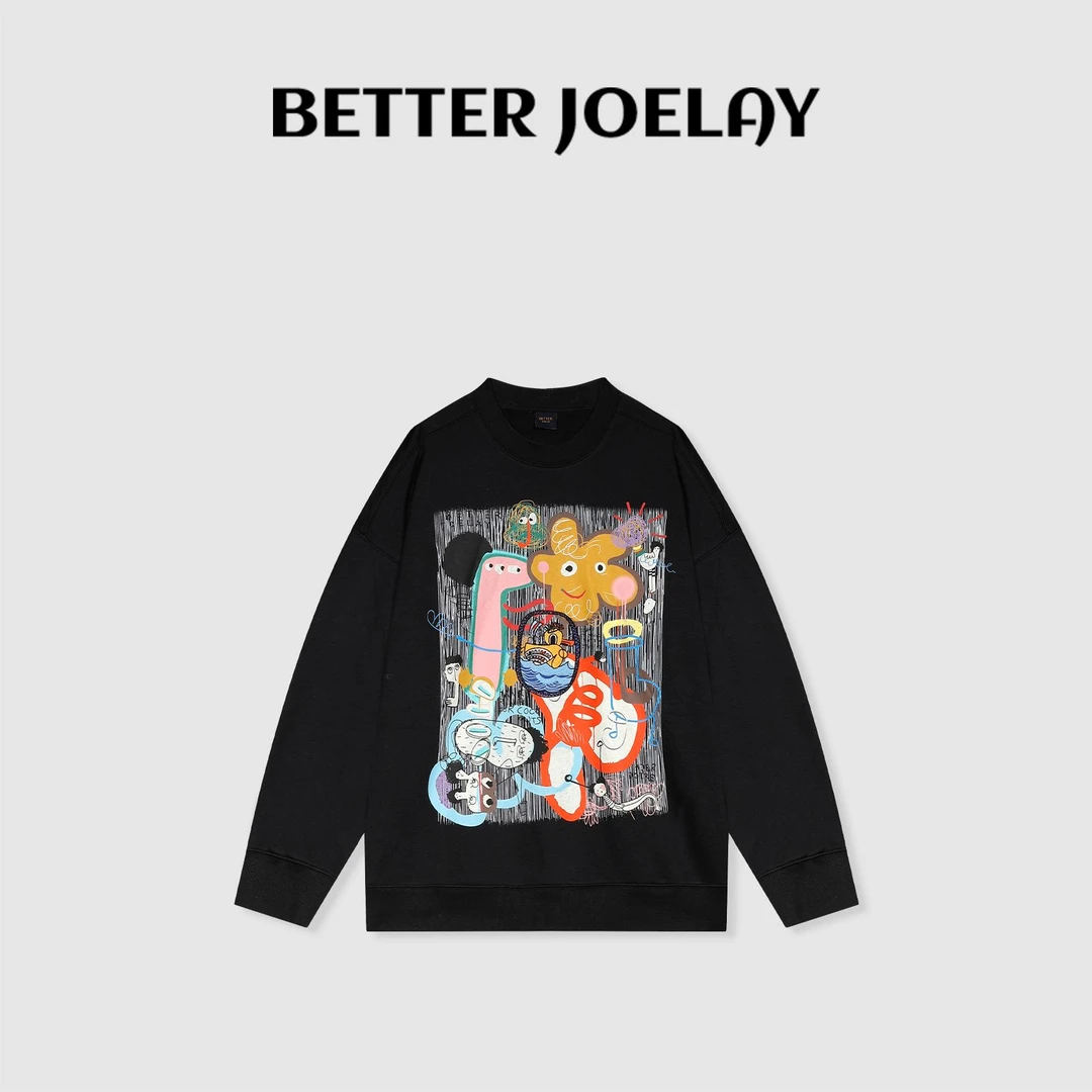 BETTER JOELAY -【梦幻世界】时尚圆领套头卫衣宽松休闲百搭KH1015
