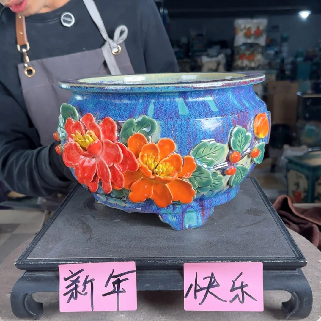 一风堂石湾花盆。微瑕