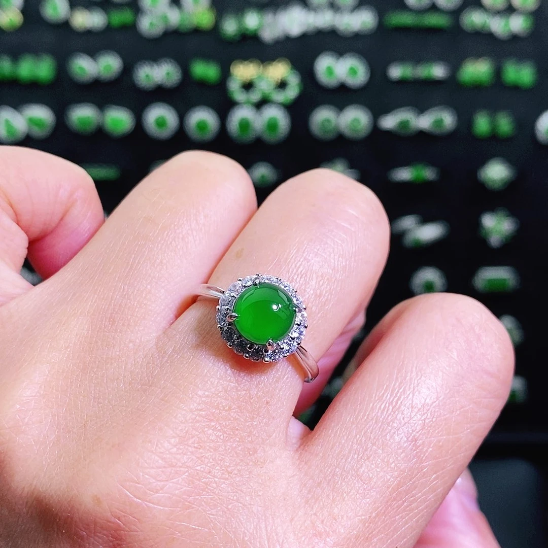 翡翠银S925镶嵌戒指多样性
