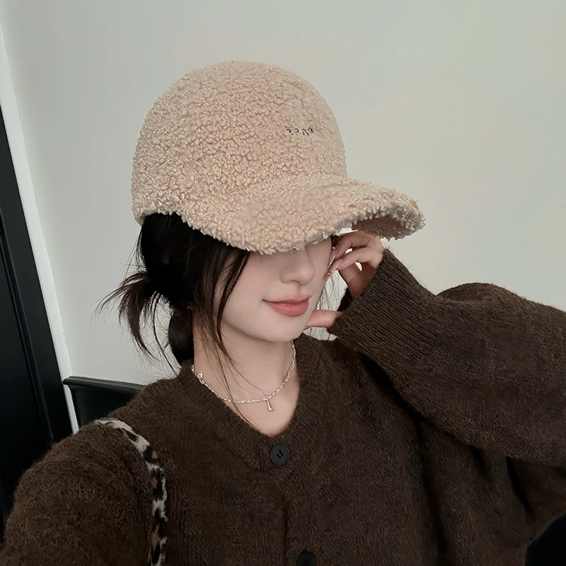 ins韩版刺绣字母棒球帽男女百搭显脸小秋冬季加厚保暖鸭舌帽子