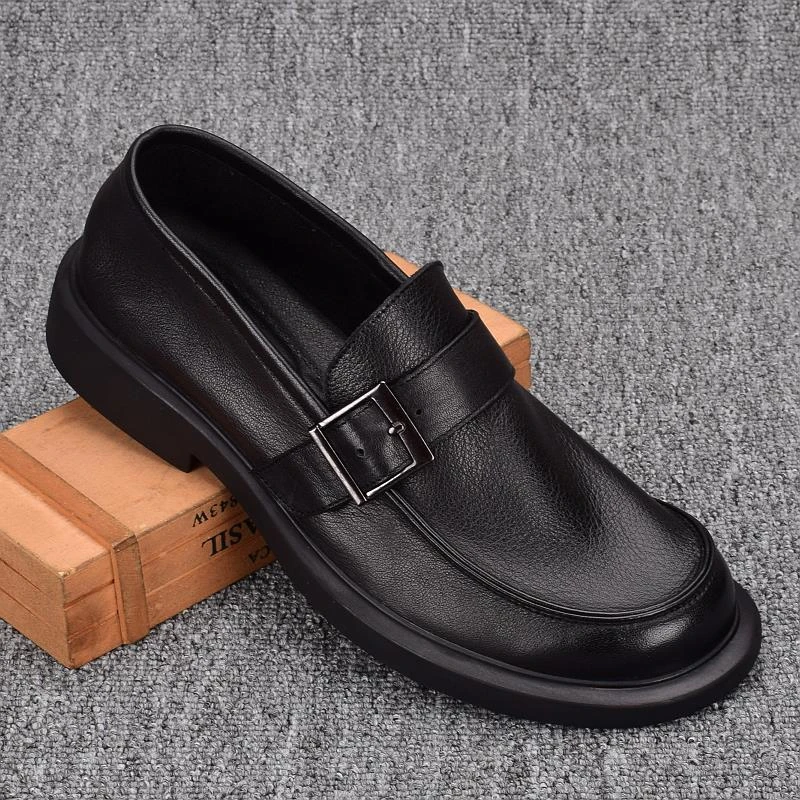 乐福鞋男2025新款时尚潮流百搭商务男鞋软底男士休加绒豆豆鞋