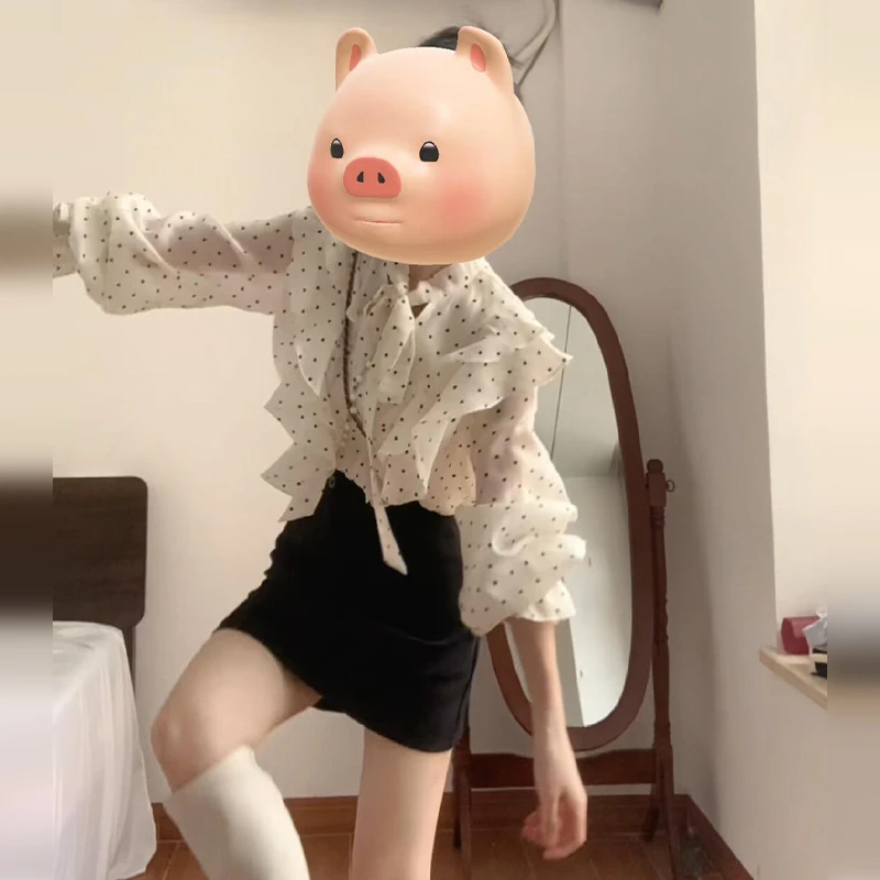 法式设计感小众波点长袖衬衫女春夏2025高级感气质衬衣上衣5584