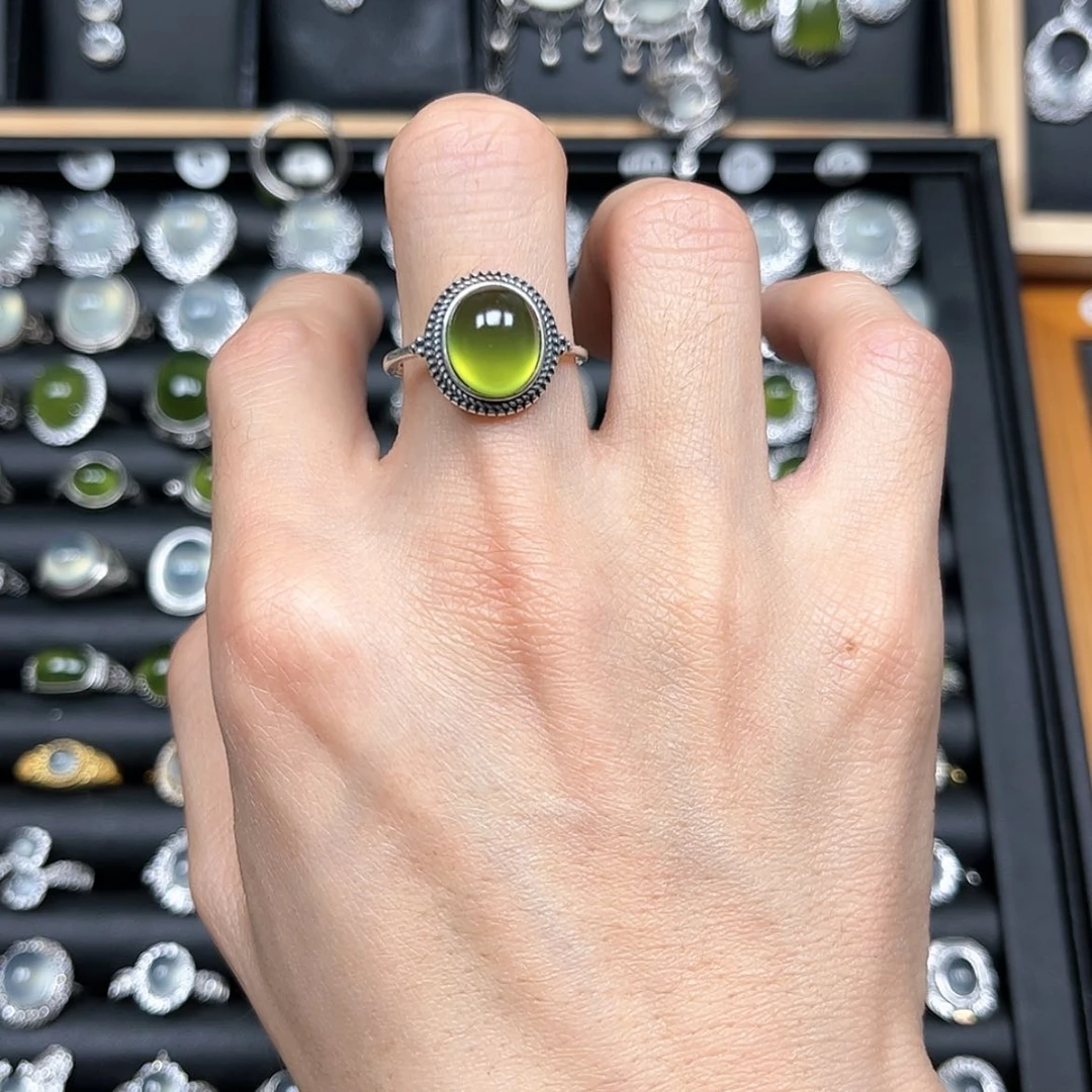 【闪购商品】岫玉戒指银S925镶嵌H****h