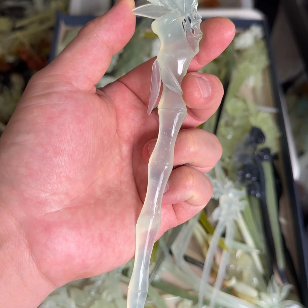 岫玉发饰未镶嵌明君玉簪就是好看