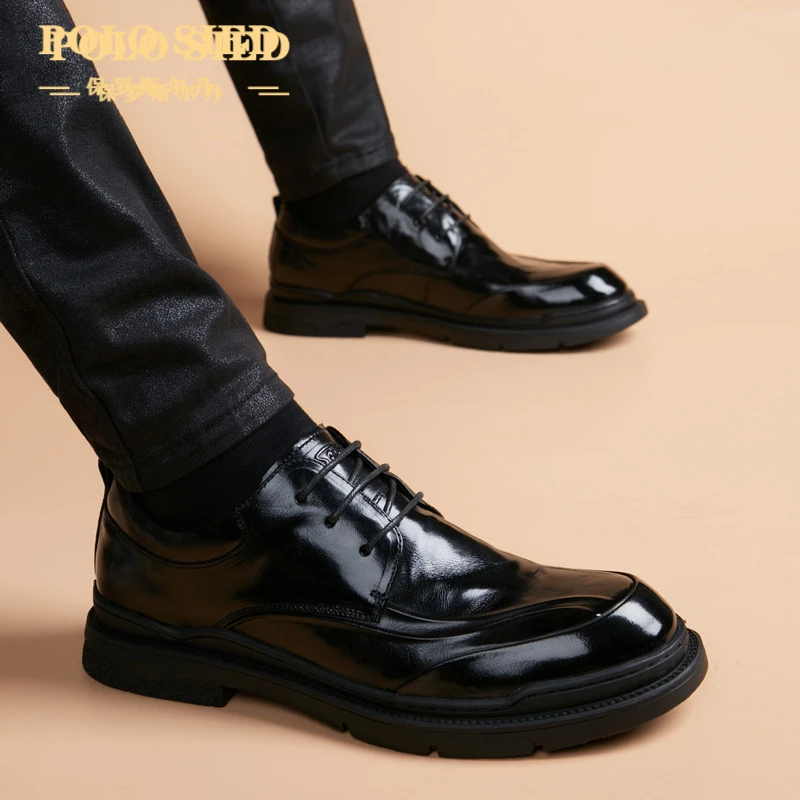 保罗斯尔丹高端品牌皮鞋男2024年秋季新款男士商务休闲真皮正装鞋