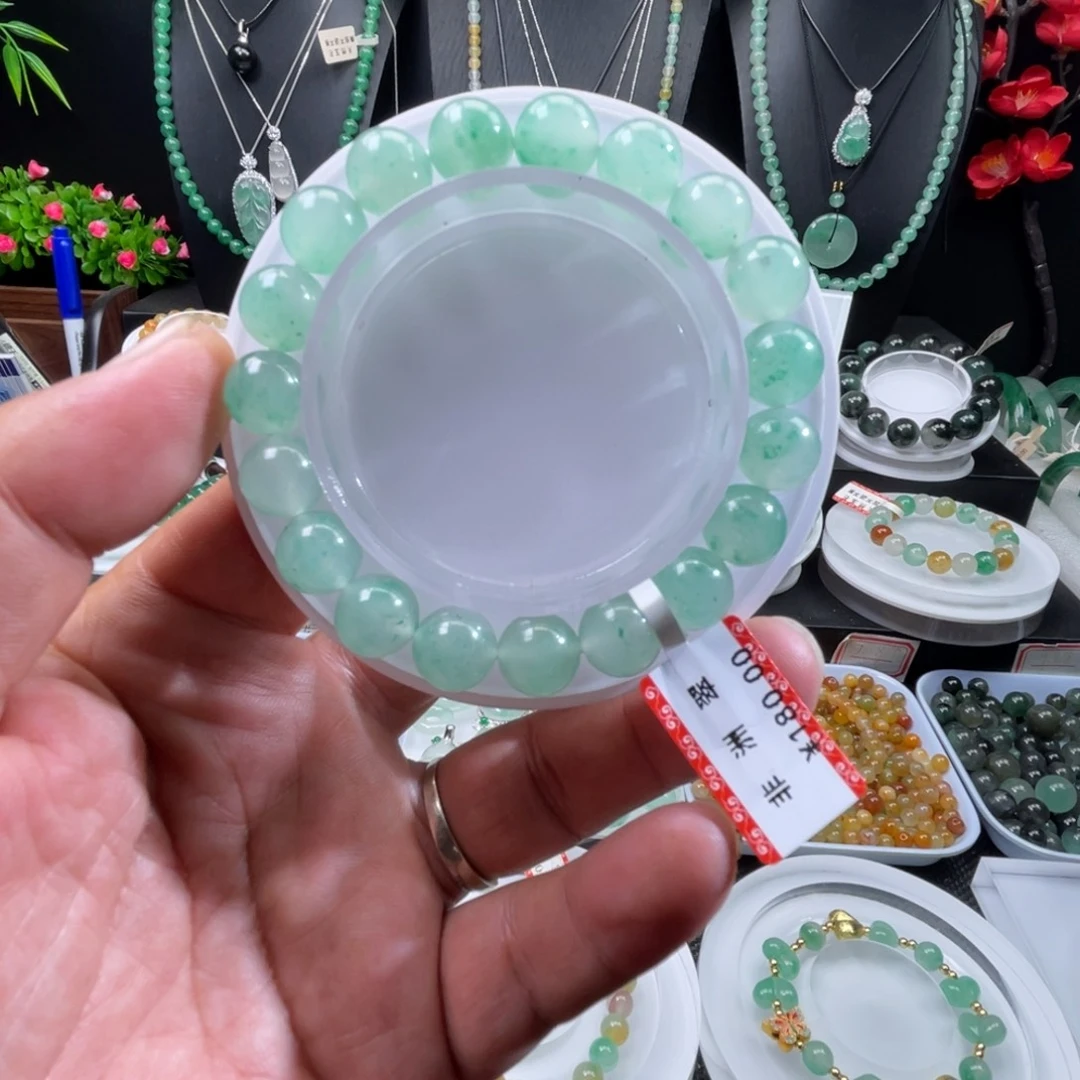 石英质玉（非洲翠）未镶嵌手串