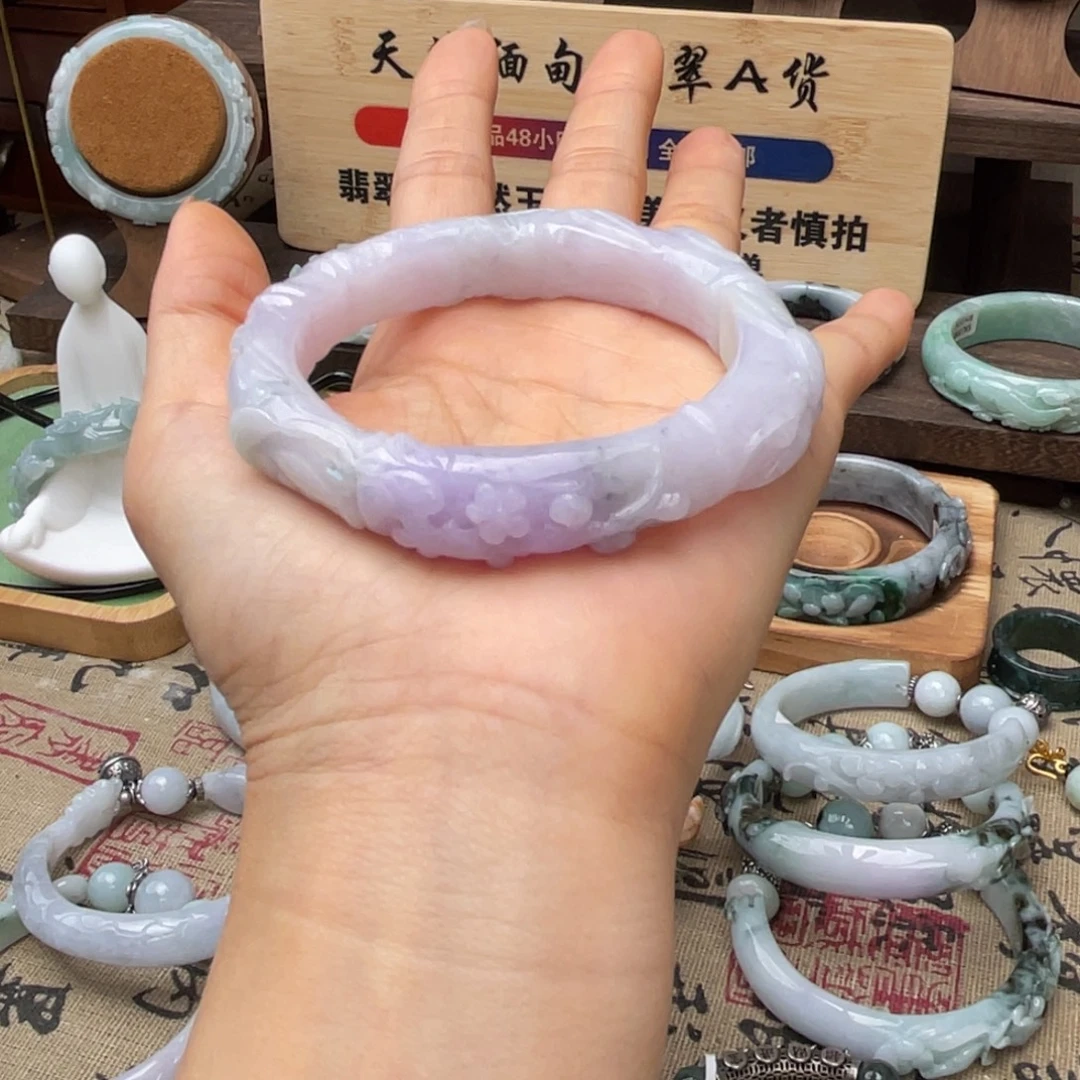 闹***子翡翠未镶嵌手链手镯
