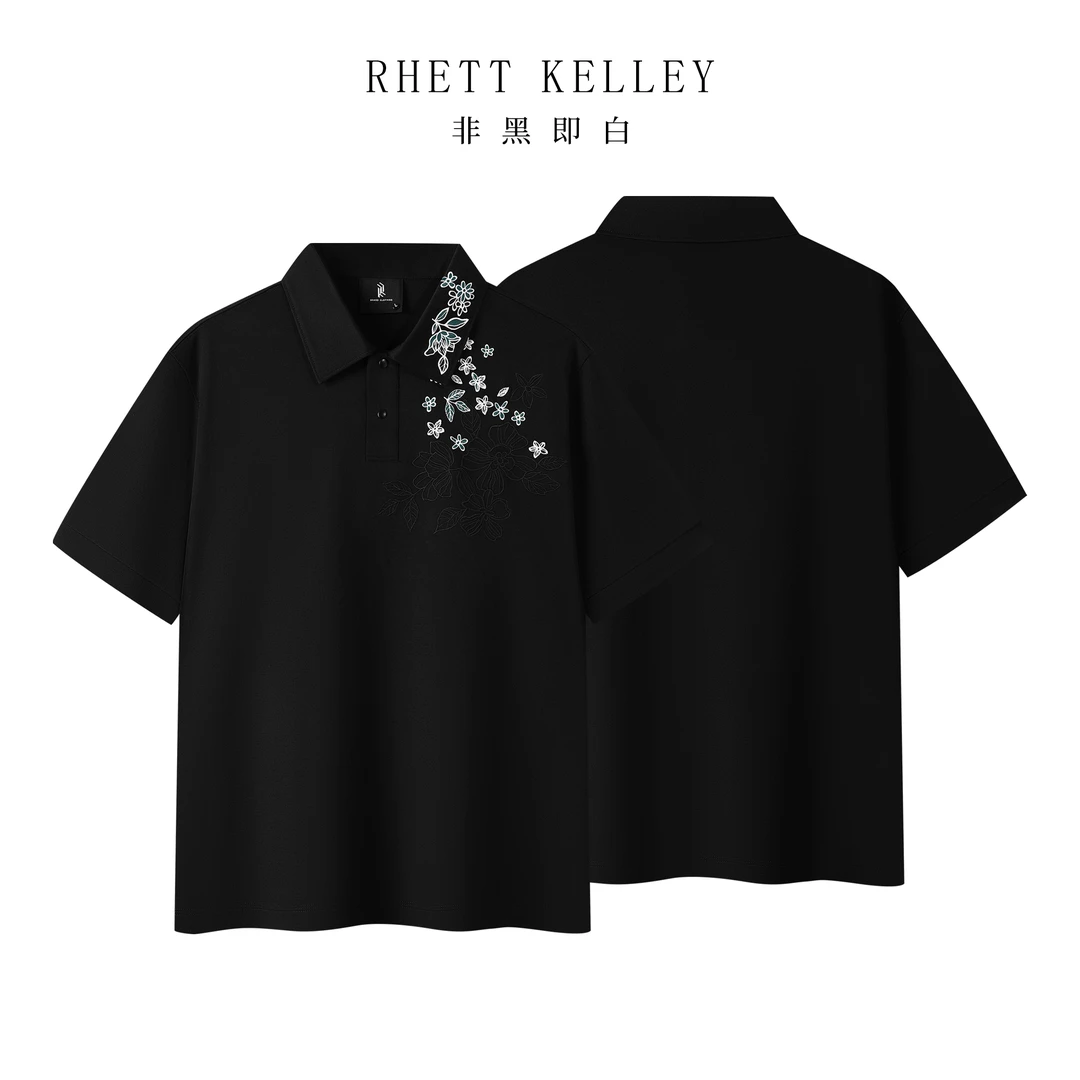 『轻氧呼吸 透氧新潮』原创设计夏季新款休闲百搭刺绣短袖POLO衫w23