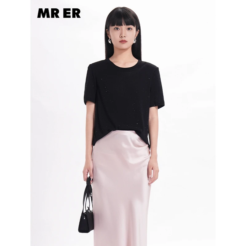 【尚雅专属】网纱烫钻薄款短袖T恤上衣R5A80834